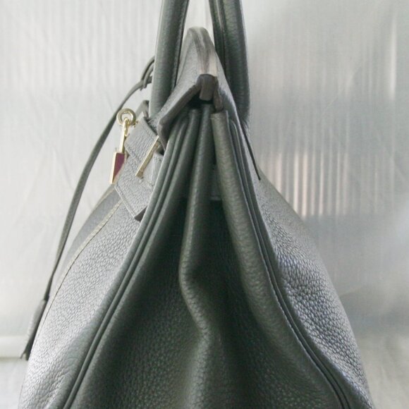 HERMES BIRKIN 35 ETAIN CLUB CLEMENCE-3 COLOR PERMABRASS HARDWARE-100% AUTHENTIC - Picture 5 of 15